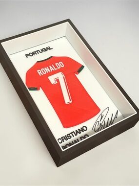 Portugal #7  Ronaldo 3d printed Jersey Display box  | World Cup Gear|
